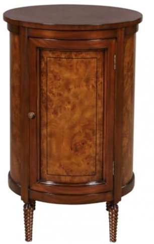 Casa Padrino Luxus Jugendstil Kommode Hellbraun/Braun Ø 57 x H. 82 cm - Kleiner Runder Schrank mit 2 Türen