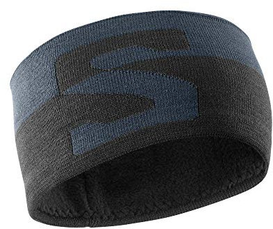 Salomon Unisex Multisport-Stirnband ORIGINAL HEADBAND, Dunkelgrau (Ebony)/Schwarz/Weiß, Einheitsgröße, LC1139400