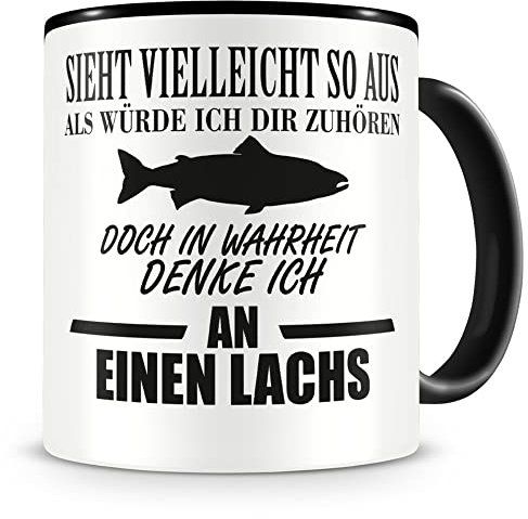 Samunshi® Angel Tasse Fisch - Lachs Tasse - Angler Geschenke für Männer Angel Zubehör Geschenk für Angler Zubehör