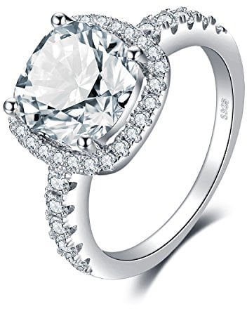 JewelryPalace 3ct Zirkonia Verlobungsring Eheringe Promise Verlobung Ring Silber 925 Damen, Silberringe Trauringe Vorsteckring Hochzeitsringe Antragsring Entouragering, Damen Schmuck Rosegold Gold