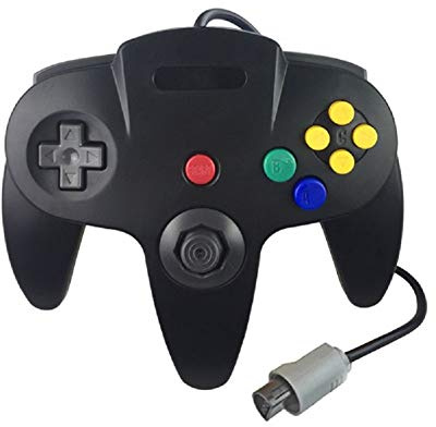 AudeRhine [Upgraded] N64 Controller, Wired Gamepad Joystick for Nintendo N64 Game Console (Black)