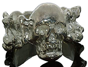 Goldschmiede Silberring skull, Totenkopf Ring, 925 Sterling Silber, massiver Ring, Schmuck, Silberschmuck, Gothik, Metal, Rock, Herren, Damen, Unisex