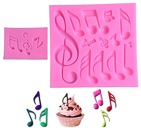 Lhbfcy Music Notes Border Silicone Music Notes Silicone Mold Candy Music Note Fondant Multi Silicone Mould Decorating Tool Baking Chocolate Silicone Mould for Cake Decorating Polymer Clay Crafting
