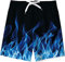 kids4ever Jungen Badeshorts Kind Lustig 3D Flamme Design Badehose 11-12 Jahre Teenager Schnell Trocken Atmungsaktiv Verstellbare Taille Schwimmen Beachwear