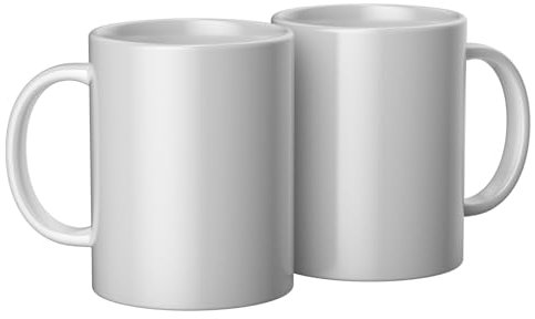 Cricut Taza de cerámica personalizable, blanco - 425 ml/15 oz (2 uds