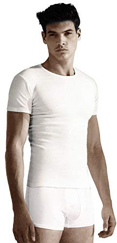 Enrico Coveri 3 t-Shirt Uomo Mezza Manica in Filo di Scozia Girocollo Art. ET1130 (Bianco, 5/L)