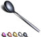 Berglander 6 cucharadas de vajilla de acero inoxidable chapado en titanio negro brillante, negro, juego de cucharas y cucharas negras