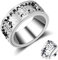 AMZCOM Spinner Ringe für Herren & Damen, Edelstahl Anxiety Fidget Ringe, Drehen Silber Verlobungsringe Trauringe Breit Ringe Freundschaftsringe Jahrestag Ringe,6