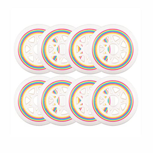 Rollerex Lollipop Boardwalk Inline-Skate-Rollen (8er-Pack) – 85A Polyurethan Indoor Outdoor Roller Blade Wheels – Reibungslose Fahrt mit optionalen Lagern, Abstandshaltern und Unterlegscheiben (90 mm)