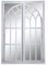 Biznest New Ex Large Rustic White Window Style Arch Wall Mirror Garden Vintage 66X96Cm