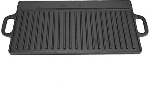 BORDSTRACT Sartén Antiadherente para Parrilla, Plancha de Hierro Fundido de Doble Cara, Bandeja de Cocción para Hornear, Plancha Superior Plana para Estufa