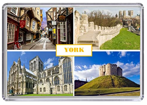 York United Kingdom England Souvenir Acrylic Fridge Magnet, 7 x 4.5cm