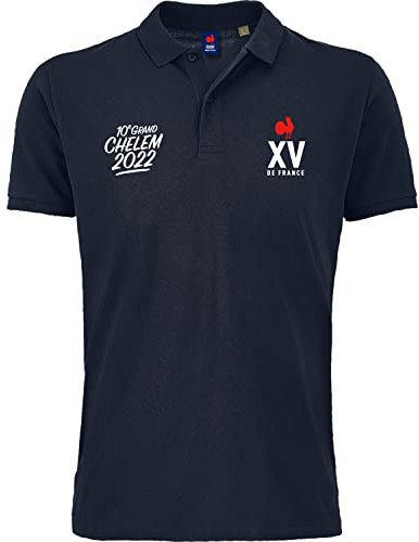 XV de France Polo de Rugby - Collection Officielle FFR - Equipe de France - Taille Homme S Bleu