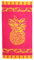 P.K. Collection Strandtuch aus 100% Baumwolle - Strandlaken 90x165 cm Frottee Qualität - hochwertiger Jacquard Druck (Ananas pink/gelb)