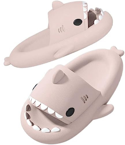 SAGUARO Claquettes Femme Homme Maison Chaussons Requin Adulte Piscine Plage Confortable Pantoufles Bain Douche Antidérapantes Chaussures Requin Rose 36/37