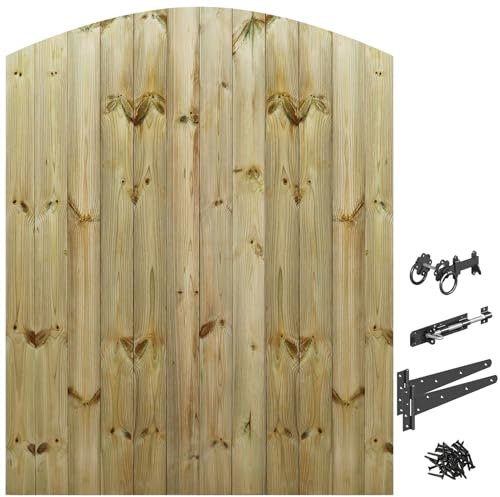 Bespoke Custom Made to Measure Wooden Garden Gate/Tongue & Groove Arch Top[6ft Tall (180cm),Upto 1350mm Wide,Ring Latch]
