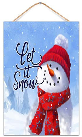 Hängende Heimdekoration Holz Palettenschild Happy Winter Let It Snow Merry Christmas Positive Holzschild 8x12 Happy Winter Schneeflocke Segen Holz Hängeschilder Heimdekoration für Wäsche Haustür