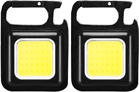 Relax love 2PCS LED Small Flashlight 800 Lumens Multifunctional Keychain Emergency Light, Mini COB Keychain Torch USB Rechargeable Waterproof Portable Pocket Torch 3 Modes for Walking Camping Fishing