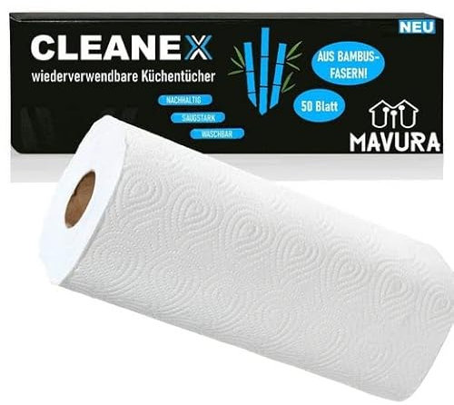 CLEANEX Bambus Küchenrolle Küchentücher Bambustücher Allzwecktücher