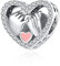 BEEUVIP Damen liebe Herzt Charm Anhänger für Armband 925 Sterling Silber Geburtsstein Charms Beads passend für Armband