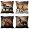 Aoihrraan 41x41cm 4er Set Dekorativ Pferdeherde Kissenbezug Realistisch Tiere Laufen Pferd Zierkissenbezug Quadratische Couchkissen Dekokissen Bauernhaus Sofa Bett Wohnzimmer Draussen Garten Couch