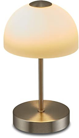 KHG LED-Tischleuchte, mit Touchdimmer, 1-flammig, aus Metall/Glas, Farbtemperatur 3.000 K, 420 lm Lichtleistung, 5 W Gesamtleistung, ideal für Wohnzimmer, Schlafzimmer, Küche und Büro, Höhe:25 cm
