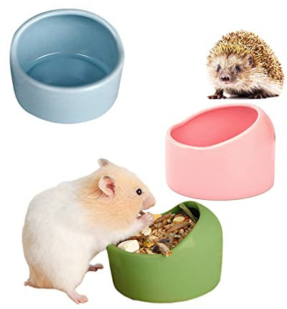 3 Pièces Bols pour Hamster en Céramique, Bols en Céramique pour Hamsters, Bols en Céramique pour Hamster, Bols en Céramique Anti-morsures, Mangeoire en Terre Cuite pour Cochon d'Inde, Hamster
