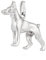NKlaus Kettenanhänger Dobermann mit Schlaufe rhod. 925 Silber Silberanhänger rhodiniert 13743