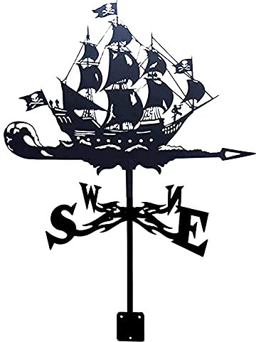 Wetterfahnen Segelboot Hexe Katze Horne Silhouette Wetterfahne Windrichtungsanzeige Wetterfahne Messwerkzeuge aus Edelstahl für Outdoor-Dekoration Handwerk (Segelboot)