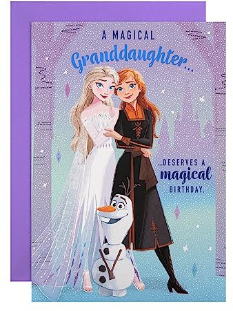 Hallmark Geburtstagskarte für Enkelin – Disney Frozen Design mit Aktivität