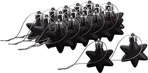 Othmar Decorations Weihnachtssterne aus Kunststoff 18 Stk 50 cm Durchmesser Weihnachtskugeln Weihnachten Dekoartikel Kunststoffsterne für festliche Dekorationen Schwarz