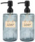 Segbeauty Distributeur Savon Verre, 2 Pièces Flacon Pompe Vide 500ml, Distributeur Shampoing et Gel Douche, Distributeur Savon Douche avec Pompe en Acier Inoxydable (Gris)