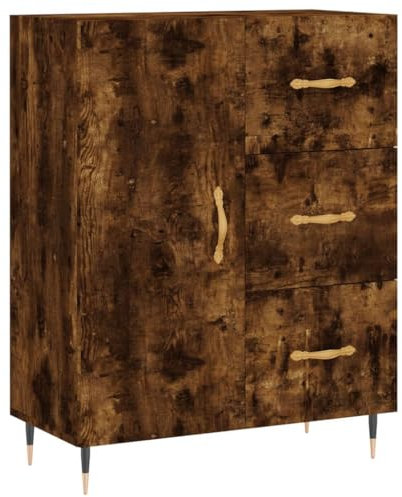 FENLAX Sideboard Kommode Wohnzimmer Sideboard Flur Komodenschrank Für Schlafzimmer Wäschekommode69,5x34x90 cm Räuchereiche