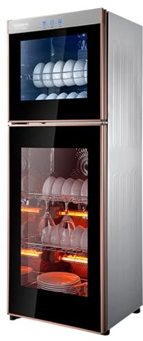 ZYJIX Stainless Steel Cupboards - 168L/198L Upright Sterilizing Cabinets For Tableware And Dishes - Disinfection Cabinet(Size:42 * 36.5 * 129cm)