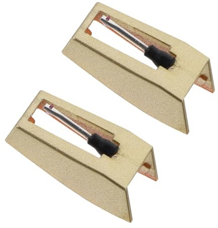 Vaguelly 2 Pezzi Di Puntina Per Fonografo Puntina Per Giradischi Vintage Puntina Di Ricambio Per Giradischi in Oro Set Di Puntine Per Giradischi