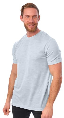100% Merino T-Shirt Herren Kurzarm - Sport Shirt Männer Wolle, Merino Unterwäsche Herren (Medium, Arctic Ice)