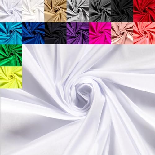 Badestoff Meterware Uni - Bikinistoff, Funktionsstoff - Badeanzug Stoff - Jerseystretch, Sportstoff - Stretchstoff, Tanzstoff, Funktionsjersey *ab 50cm, Farbe: 050 weiß