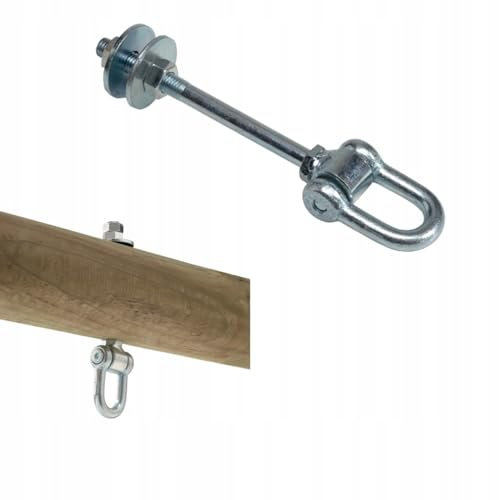 GigiToys® Gancio per altalena M12, 140 mm, gancio a dondolo tipo C, fissaggio per amaca | fissaggio zincato bulloni per travi in legno | Set di viti per parco giochi
