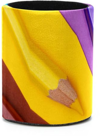 Stiftehalter aus PVC-Leder, Stiftehalter, Pinselhalter, Organizer, Bleistifte auf buntem Papier