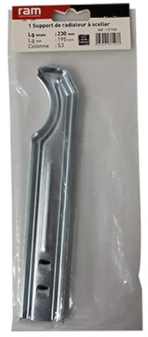 RAM - Support radiateur fonte - Support à sceller pour radiateur en fonte type traditionnel - Longueur axe 195 mm - Longueur totale 230 mm - Ram