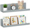 WELDUN Schweberegale, Set mit 2 Wandregalen, Bilderleiste, dekorative Wandregale für Wohnzimmer, Schlafzimmer, Badezimmer, Küche, Heimbüro, Waschküche, Kunststoff, Grau