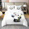 Loussiesd Panda Drucken Bettwäsche Set 220x240cm 100% Baumwolle für Baby Kinder Mädchen Bettbezug Cartoon Tiere Dekorativ Atmungsaktiv Betten Set Weiß schwarz mit 2 Kissenbezug 80x80cm