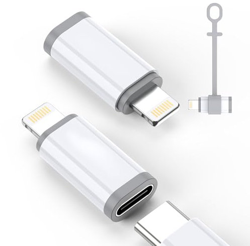 LERTOSEN [MFi Certified] USB C to Lightning Adapter,27W Fast Charging & Data Sync,Lightning to Type C Cable for iPhone 14/13/12/11/iPad/Airpods,Anti-Lost Holder,Not for Audio/Headphone/OTG,2 Pack