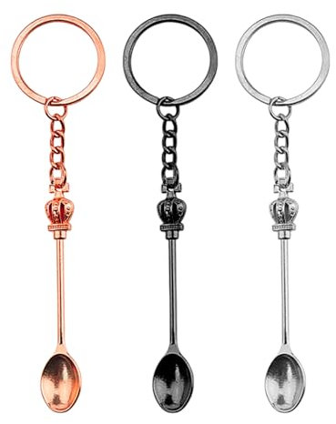 3 Pieces Tea Spoon Keychain, Spoon Key Ring, Mini Spoon Jewelry, Backpack Pendant, Bag Pendant