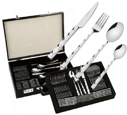 Ménagère pour 12 personnes dans un coffret 72 pièces Diamond en acier inoxydable haute brillance
