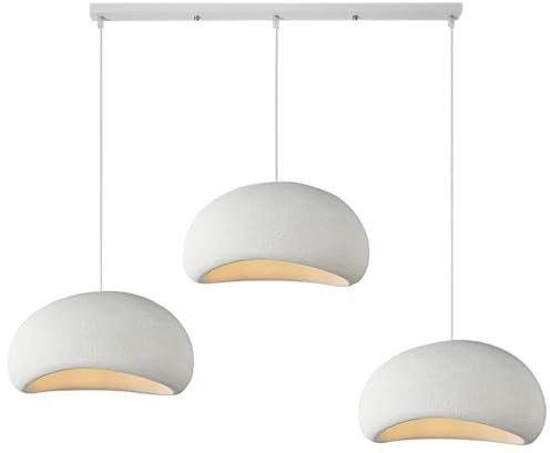 HEYUN Kreative Wabi-sabi Pendelleuchte E27 Weißer Polyethylen-Kronleuchter Moderne Esstisch Hängeleuchte 3-flammig Innenbeleuchtung Verstellbare Heimdekoration Für Esszimmer Küche Inselleuchte(A2)