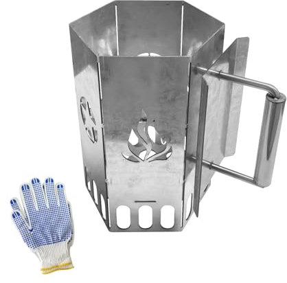 LHERUT Robuster Holzkohle-Kaminanzünder, Grillkamin für Holzkohlegrill und Grills