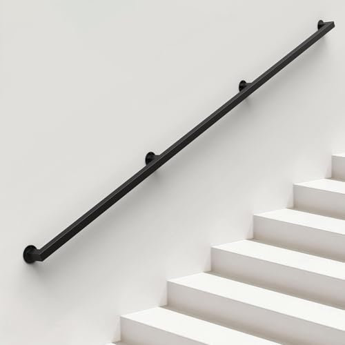 ONLT Main Courante - Kit Complet.Balustrades d'escalier en métal intérieur et extérieur, Balustrade Garde Corps terrasse Rampe escalier pour Personnes âgées, Enfants,300cm
