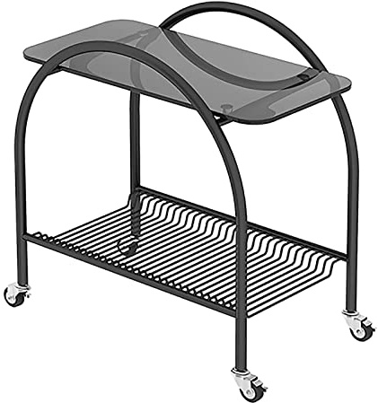 DXYDZSWD Table d'appoint de canapé, Table d'angle en Verre trempé avec roulettes, Double étagère/Table d'appoint/Chariot de Salon Simple, Table de Chevet(D)