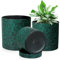 Homeuouz 3 Pack Plastic Plant Pots,15/12.5/10CM,Flower Pot Large Plant Pots Indoor Outdoor Plastic Plant Pot with Drainage Holes and Tray for House Plant Flower(Black with Green Speckles)